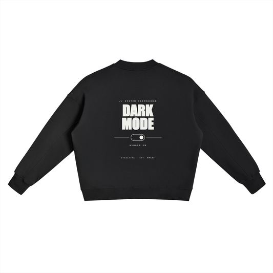 STEELVORA Dark Mode — Fleece Side Slit Crewneck Sweatshirt | Minimal Techwear Streetwear Crewneck