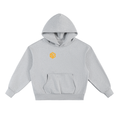 Solar Flare Hoodie — Oversized Heavyweight Streetwear Hoodie with Gold Sunburst Print (500 GMS)