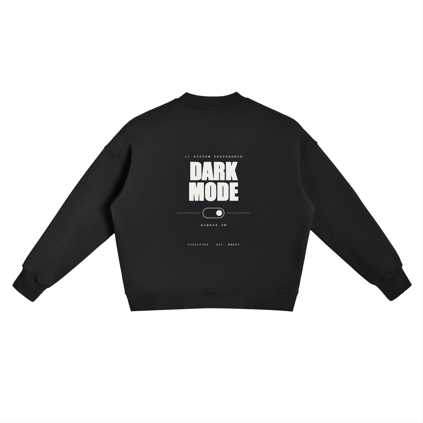 STEELVORA Dark Mode — Fleece Side Slit Crewneck Sweatshirt | Minimal Techwear Streetwear Crewneck