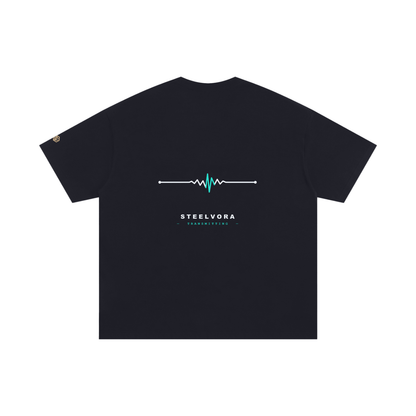 Frequency — Oversized 100% Cotton Tee | Minimal Waveform Graphic Streetwear T-Shirt