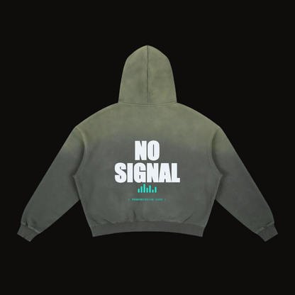 No Signal — Frayed Sunfade Boxy Fleece Hoodie (400 GMS)