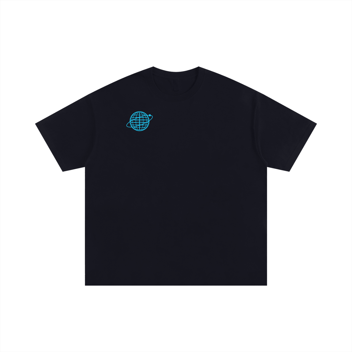 Orbital — Oversized Wireframe Globe Cotton T-Shirt (250 GMS)