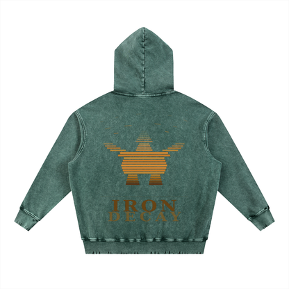 steelvora,irondecay,chapter002,snowwashhoodie,handfrayed,overwsizedhoodie,heavyweighthoodie,snowwash,frayedhoodie,washedblack,streetwear,geometricprint,mineralprint,rustprint,geologicprint,erosion,irondecayprint,cottonhoodie,400gsm,dropshoulder,unisexhoodie,DTG,narrativefashion