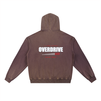 Overdrive — Vintage Washed Gradient Fleece Hoodie (404 GMS)