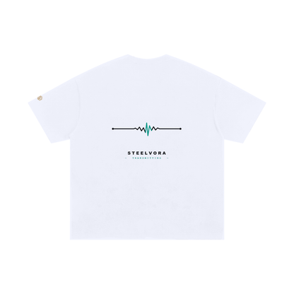 Frequency — Oversized 100% Cotton Tee | Minimal Waveform Graphic Streetwear T-Shirt