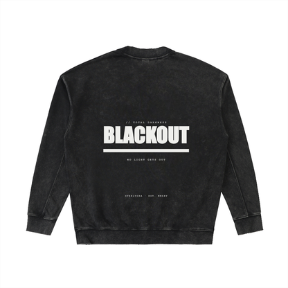 STEELVORA Blackout — Drop Shoulder Crewneck Sweatshirt | Minimal Late-Night Streetwear Crewneck