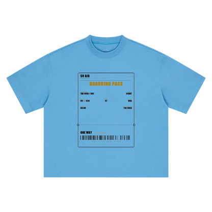 Boarding Pass — Boxy Oversized Tee | SV Air Ticket-Stub Graphic Streetwear T-Shirt (400 GMS)