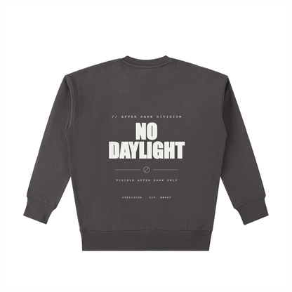 STEELVORA No Daylight — Essential Heavyweight Cotton Sweatshirt | Minimal Late-Night Streetwear Crewneck