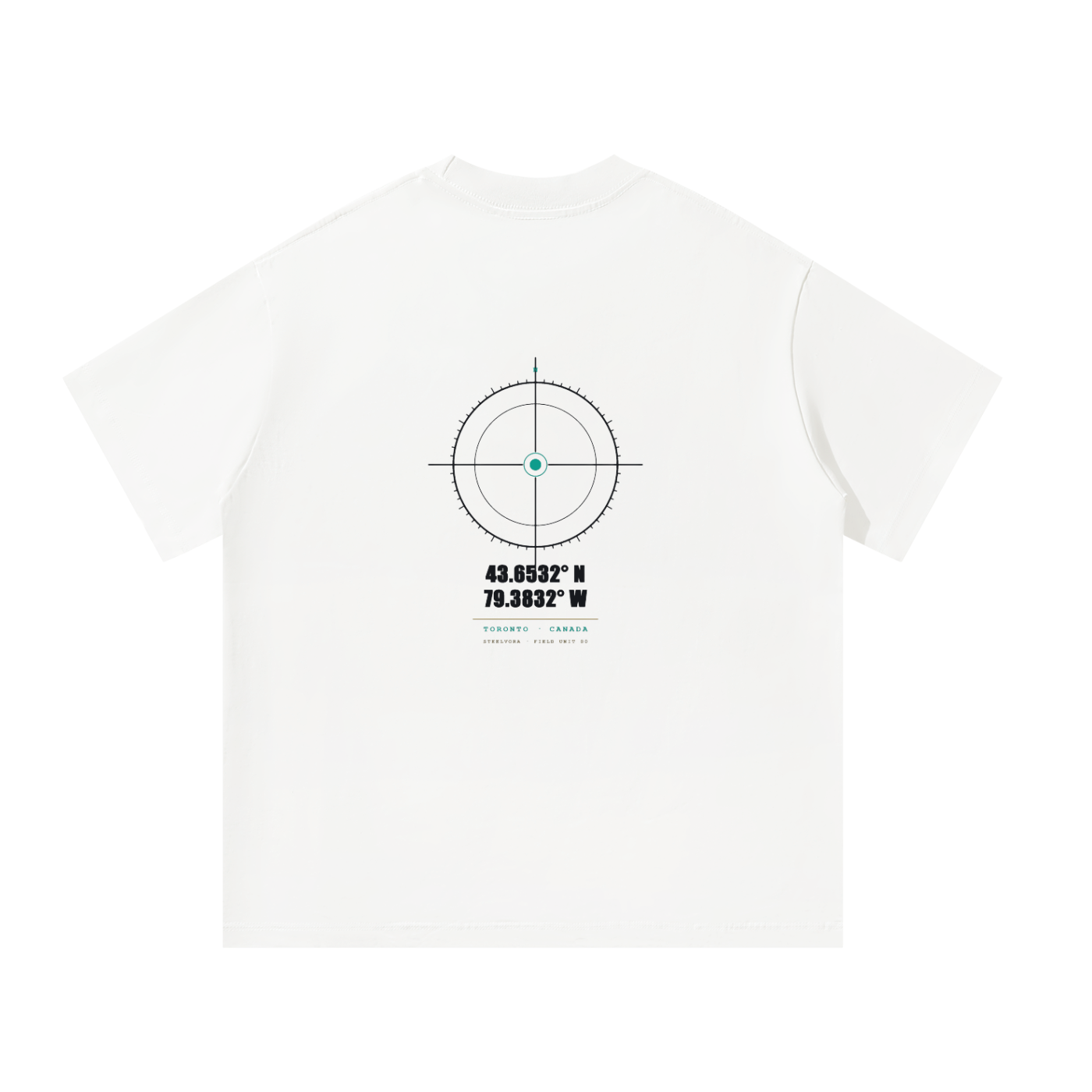 Coordinates — Oversized Cotton Tee | Toronto Locator Crosshair Graphic Streetwear T-Shirt (300 GMS)
