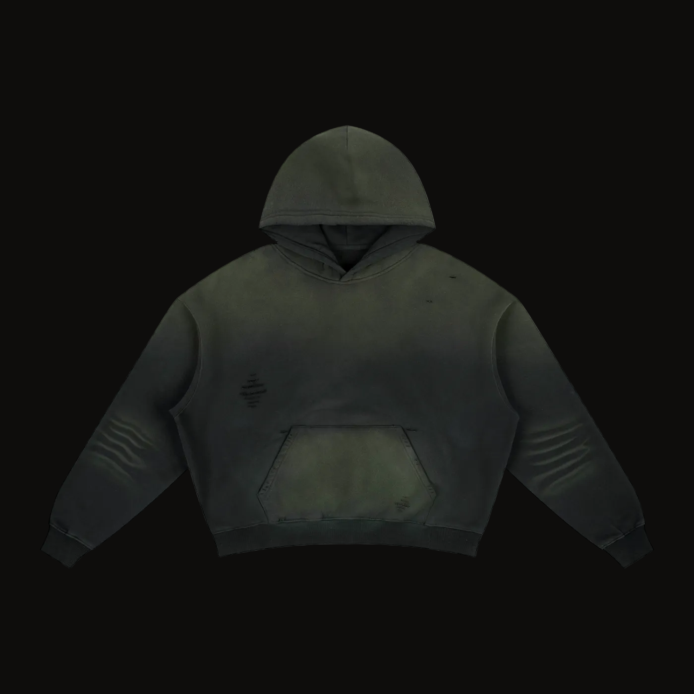No Signal — Frayed Sunfade Boxy Fleece Hoodie (400 GMS)