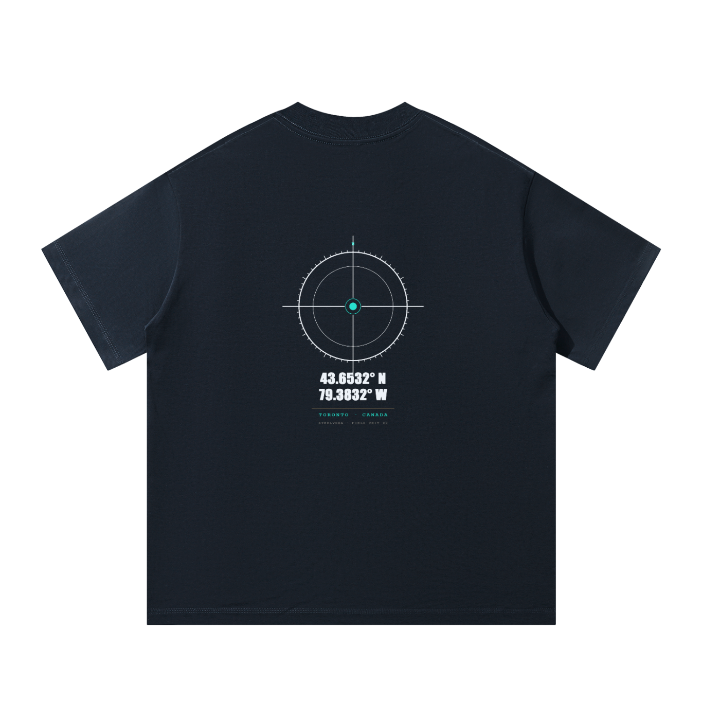 Coordinates — Oversized Cotton Tee | Toronto Locator Crosshair Graphic Streetwear T-Shirt (300 GMS)