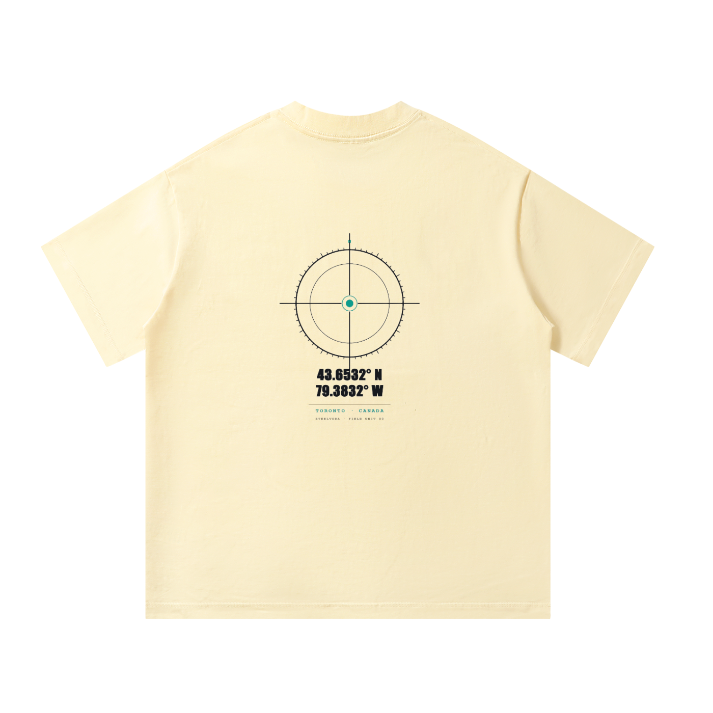 Coordinates — Oversized Cotton Tee | Toronto Locator Crosshair Graphic Streetwear T-Shirt (300 GMS)