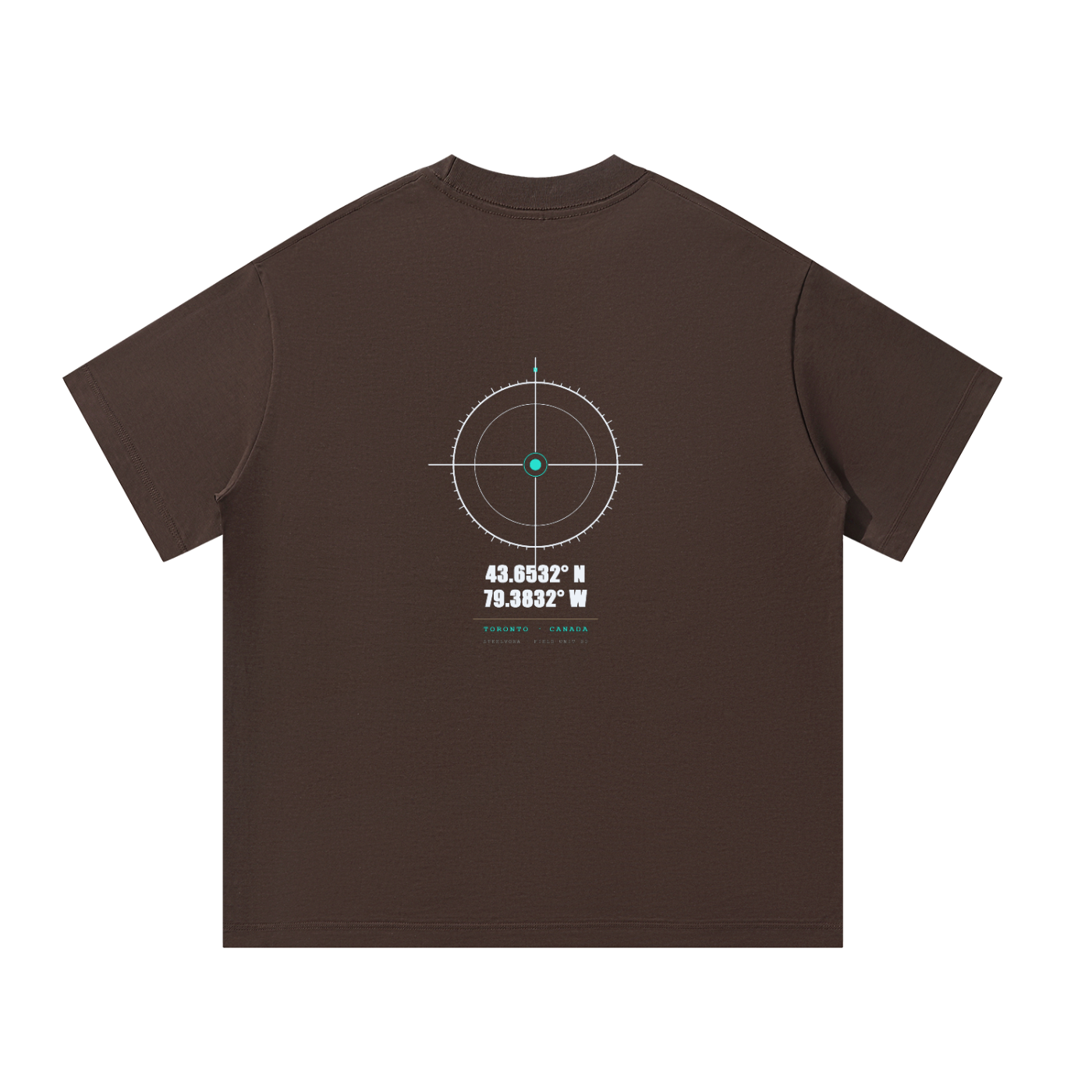 Coordinates — Oversized Cotton Tee | Toronto Locator Crosshair Graphic Streetwear T-Shirt (300 GMS)