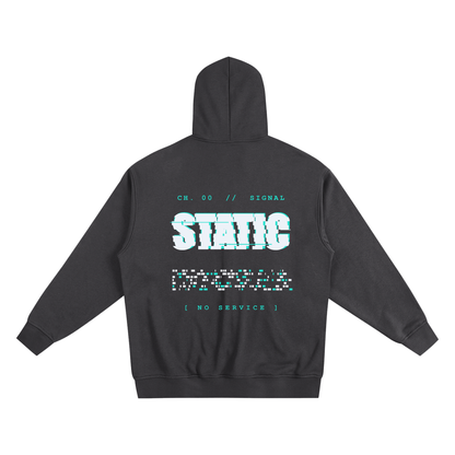 Static — Heavyweight Zip-Up Hoodie | Glitchcore Techy Streetwear Hoodie (400 GMS)