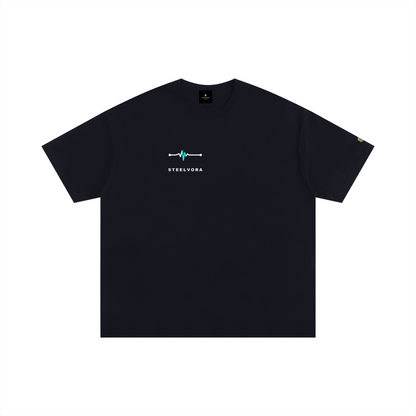 Frequency — Oversized 100% Cotton Tee | Minimal Waveform Graphic Streetwear T-Shirt