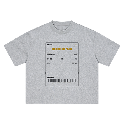 Boarding Pass — Boxy Oversized Tee | SV Air Ticket-Stub Graphic Streetwear T-Shirt (400 GMS)