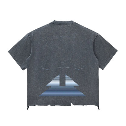 Snow Wash Raw-Hem Boxy T-shirt