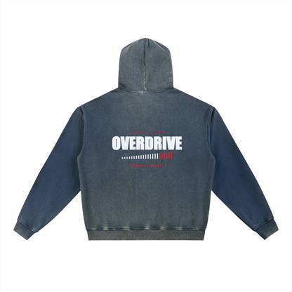 Overdrive — Vintage Washed Gradient Fleece Hoodie (404 GMS)