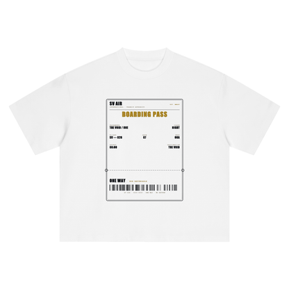 Boarding Pass — Boxy Oversized Tee | SV Air Ticket-Stub Graphic Streetwear T-Shirt (400 GMS)