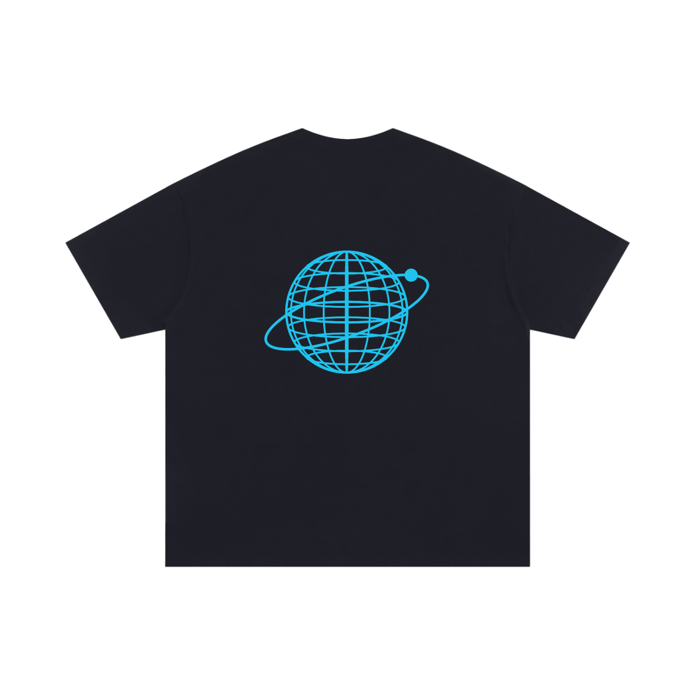 Orbital — Oversized Wireframe Globe Cotton T-Shirt (250 GMS)
