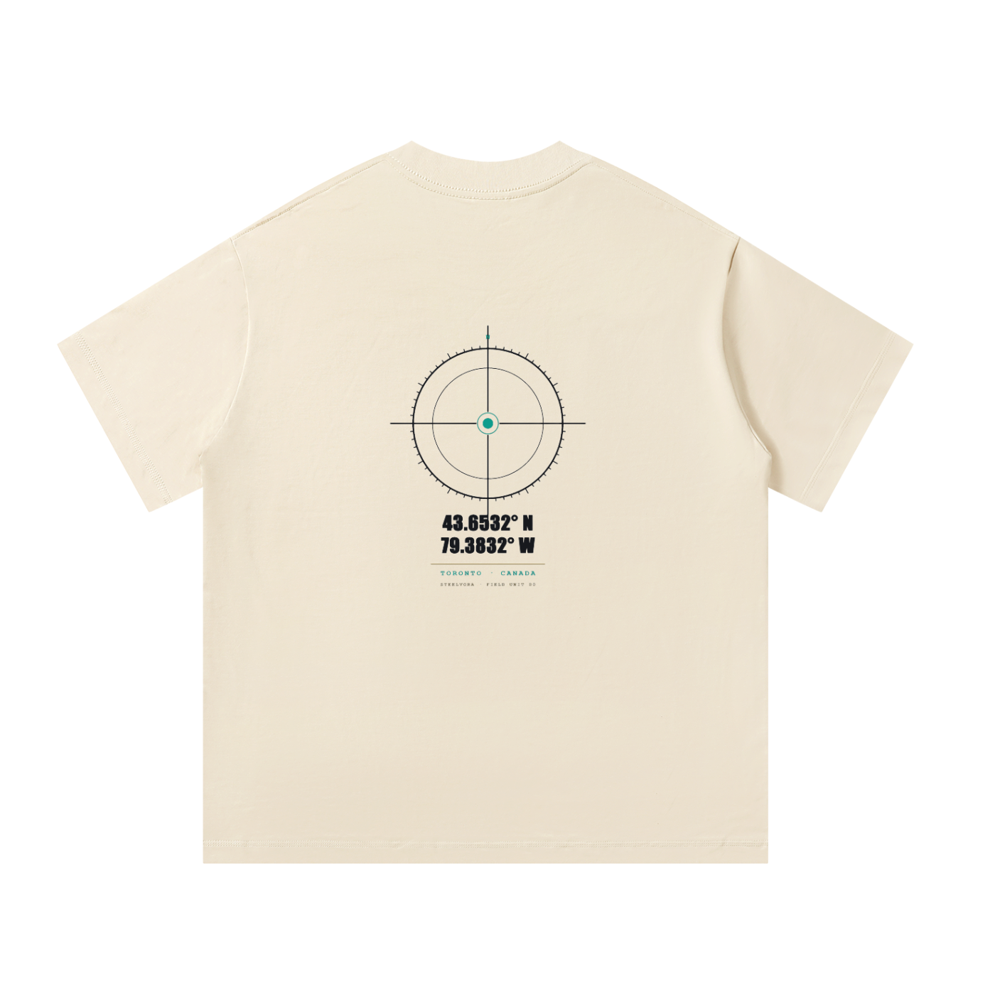 Coordinates — Oversized Cotton Tee | Toronto Locator Crosshair Graphic Streetwear T-Shirt (300 GMS)
