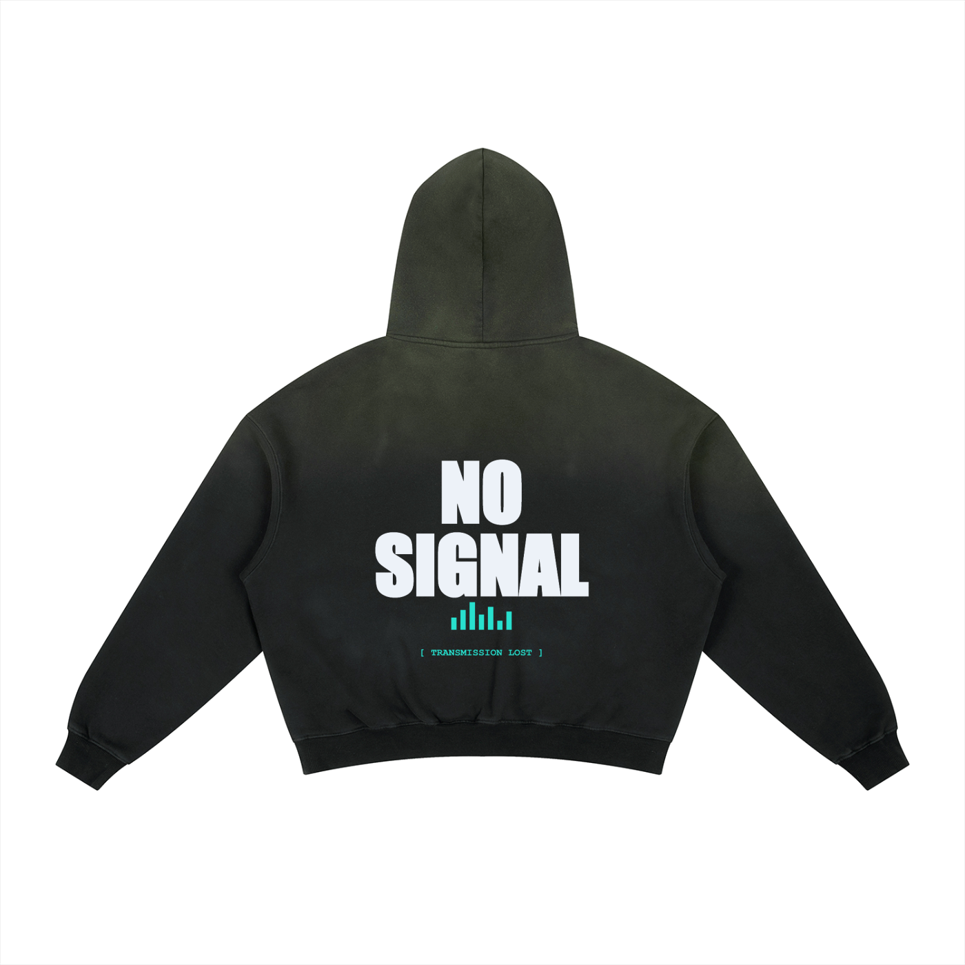 No Signal — Frayed Sunfade Boxy Fleece Hoodie (400 GMS)