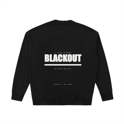 STEELVORA Blackout — Drop Shoulder Crewneck Sweatshirt | Minimal Late-Night Streetwear Crewneck