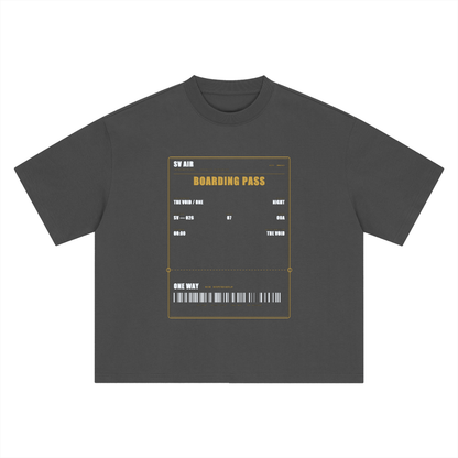 Boarding Pass — Boxy Oversized Tee | SV Air Ticket-Stub Graphic Streetwear T-Shirt (400 GMS)