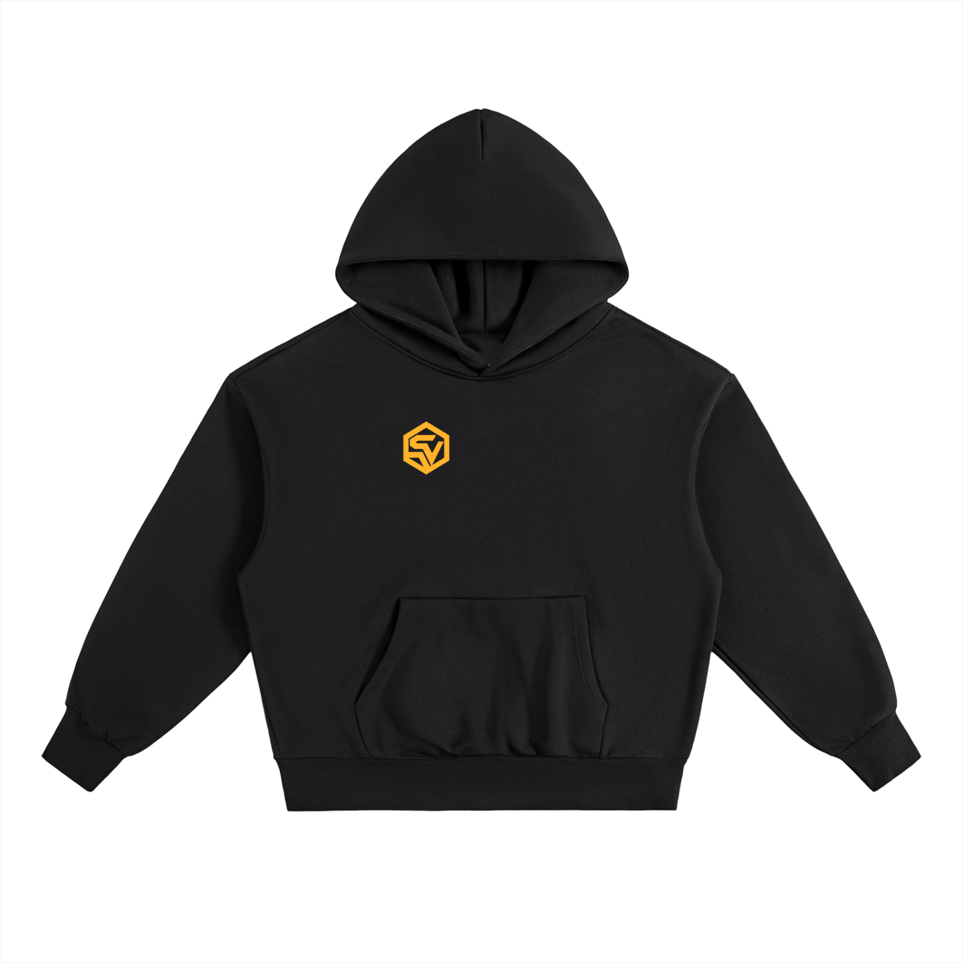 Solar Flare Hoodie — Oversized Heavyweight Streetwear Hoodie with Gold Sunburst Print (500 GMS)