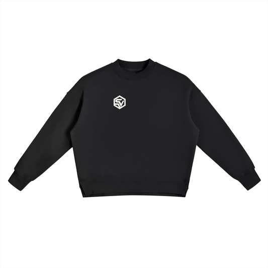 STEELVORA Dark Mode — Fleece Side Slit Crewneck Sweatshirt | Minimal Techwear Streetwear Crewneck
