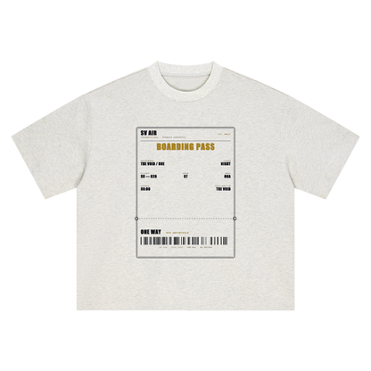 Boarding Pass — Boxy Oversized Tee | SV Air Ticket-Stub Graphic Streetwear T-Shirt (400 GMS)