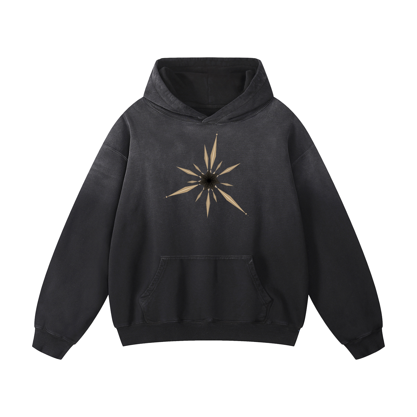 steelvora,voidbloom,oversized,heavyweight,sunfade,washedblack,streetwear,geometric,mineral,crystal,unisex,dropshoulder,cotton,400gsm,chapter001,DTG,hoodie,black,bloom,void