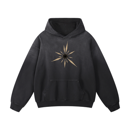 steelvora,voidbloom,oversized,heavyweight,sunfade,washedblack,streetwear,geometric,mineral,crystal,unisex,dropshoulder,cotton,400gsm,chapter001,DTG,hoodie,black,bloom,void