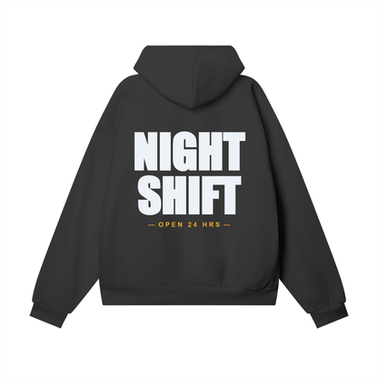 Night Shift — Oversized Heavyweight Hidden Pocket Fleece Hoodie (460 GMS)