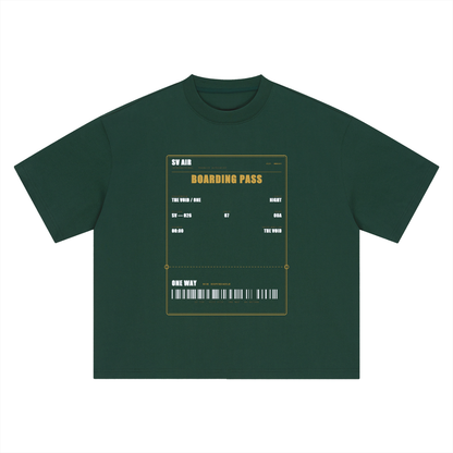 Boarding Pass — Boxy Oversized Tee | SV Air Ticket-Stub Graphic Streetwear T-Shirt (400 GMS)