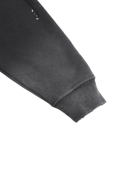 STEELVORA Nocturne — Vintage Washed Frayed Fleece Hoodie | Elegant Moonlit After-Hours Streetwear Hoodie