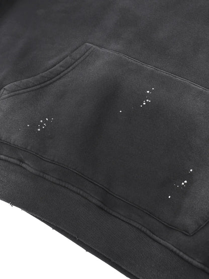 STEELVORA Nocturne — Vintage Washed Frayed Fleece Hoodie | Elegant Moonlit After-Hours Streetwear Hoodie