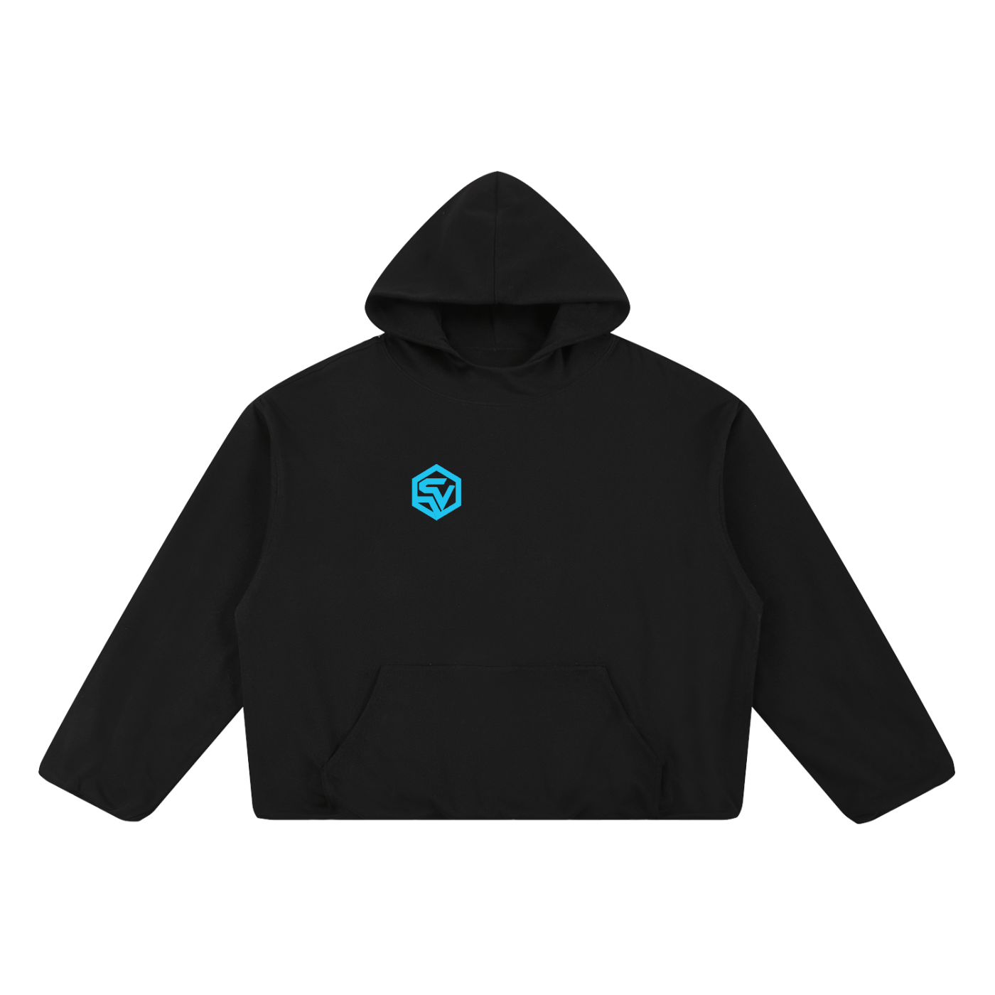 Orbital — Boxy Gather-Hem Hoodie | Wireframe Globe Techwear Streetwear Hoodie