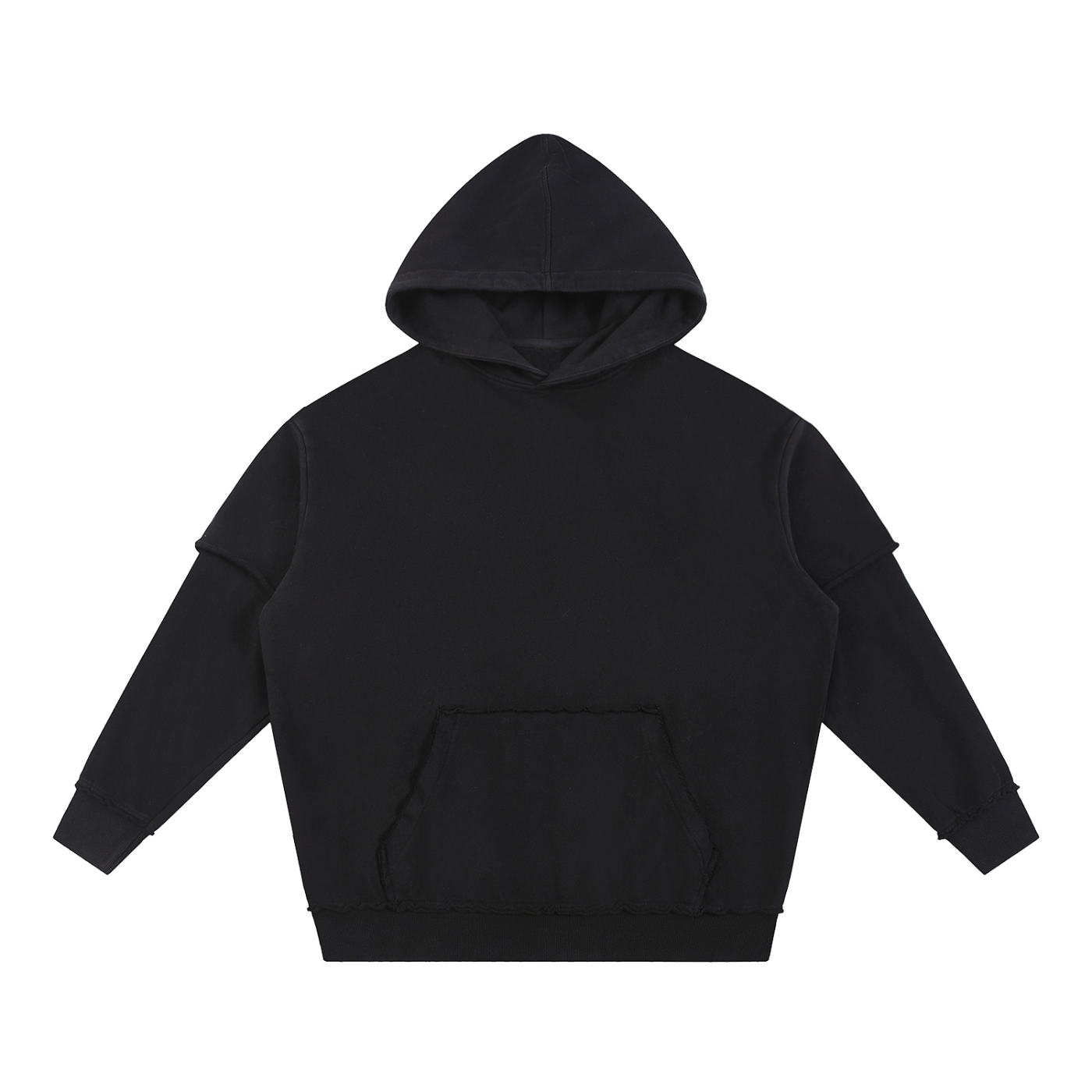 Graveyard Shift —  Snow Washed Raw Edge Double Layered Hoodie