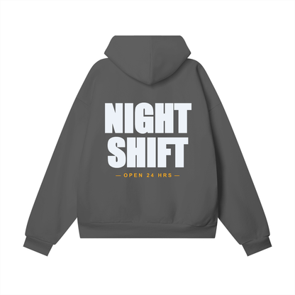 Night Shift — Oversized Heavyweight Hidden Pocket Fleece Hoodie (460 GMS)