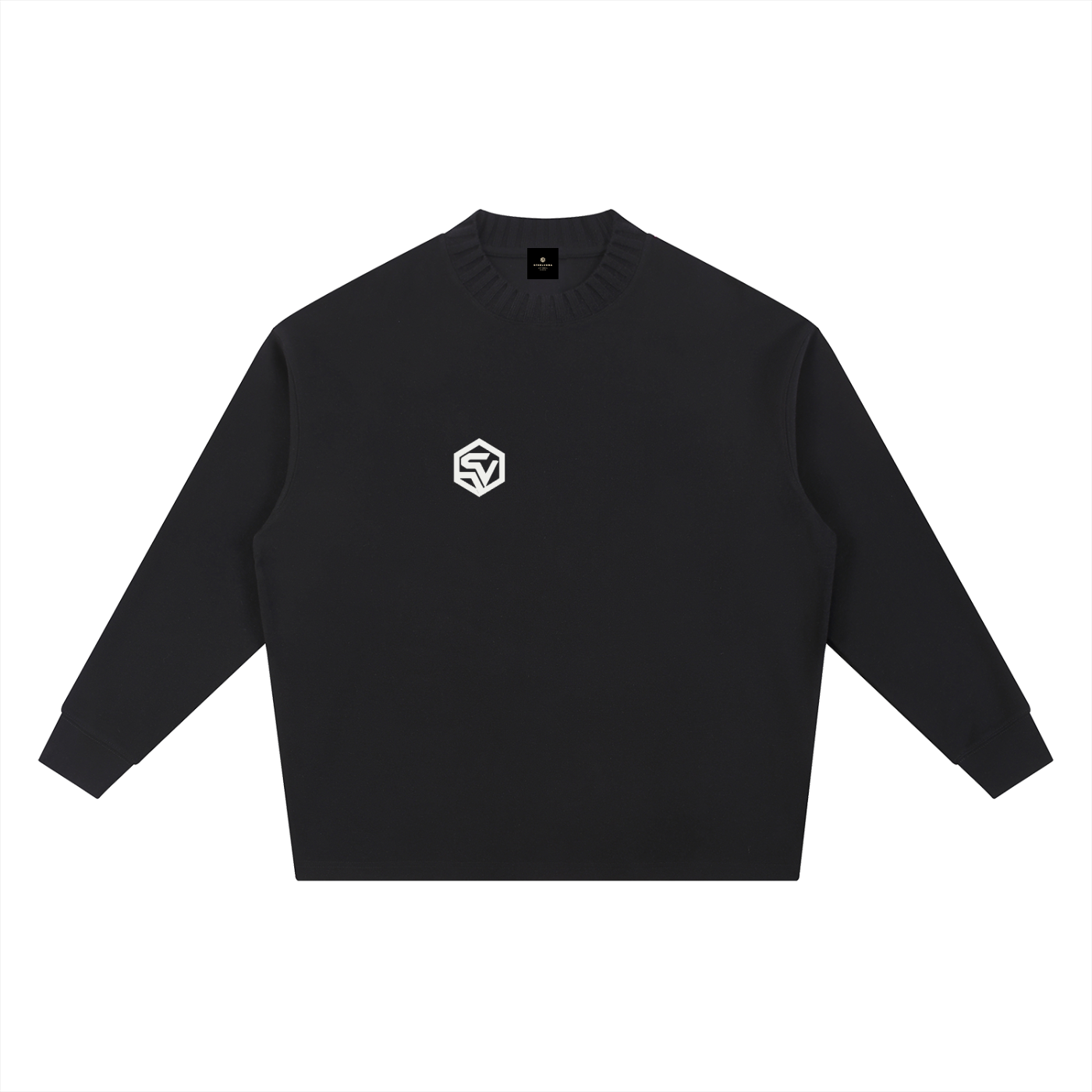STEELVORA Night Vision — Knitted Round Neck Oversized Sweatshirt | Minimal Techwear Streetwear Crewneck