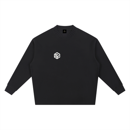 STEELVORA Night Vision — Knitted Round Neck Oversized Sweatshirt | Minimal Techwear Streetwear Crewneck