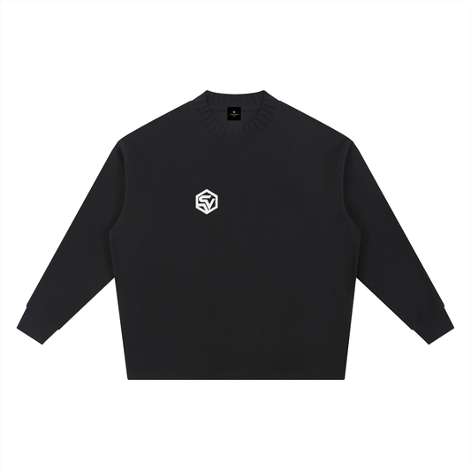 Night Vision — Knitted Round Neck Oversized Sweatshirt | Minimal Techwear Streetwear Crewneck