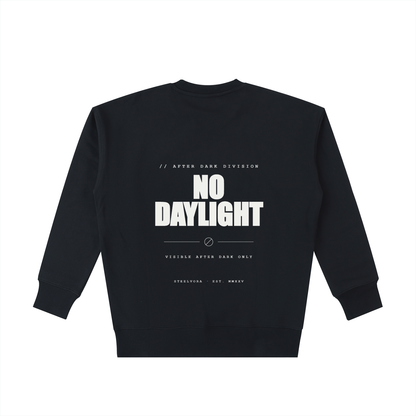 STEELVORA No Daylight — Essential Heavyweight Cotton Sweatshirt | Minimal Late-Night Streetwear Crewneck