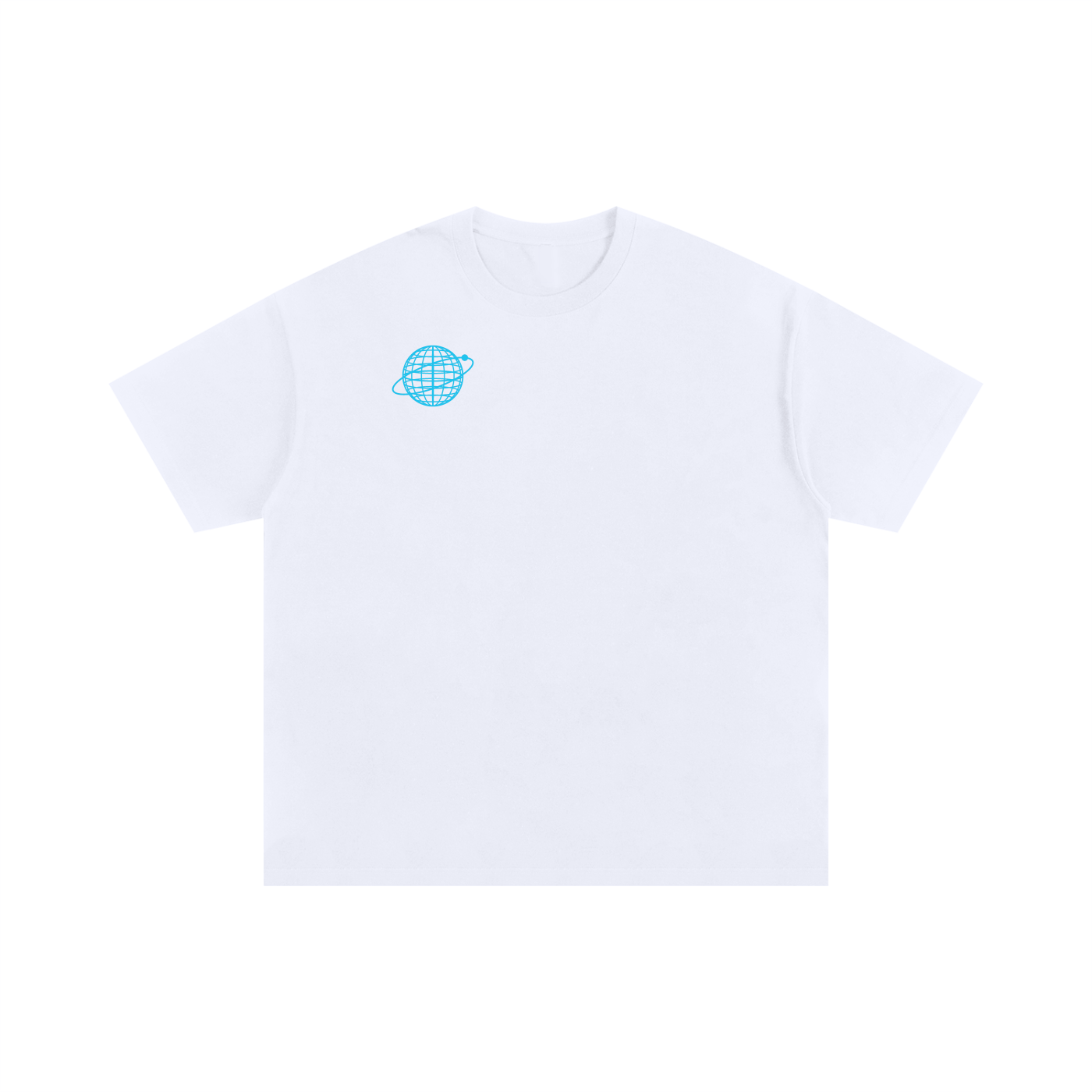Orbital — Oversized Wireframe Globe Cotton T-Shirt (250 GMS)