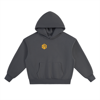 Solar Flare Hoodie — Oversized Heavyweight Streetwear Hoodie with Gold Sunburst Print (500 GMS)