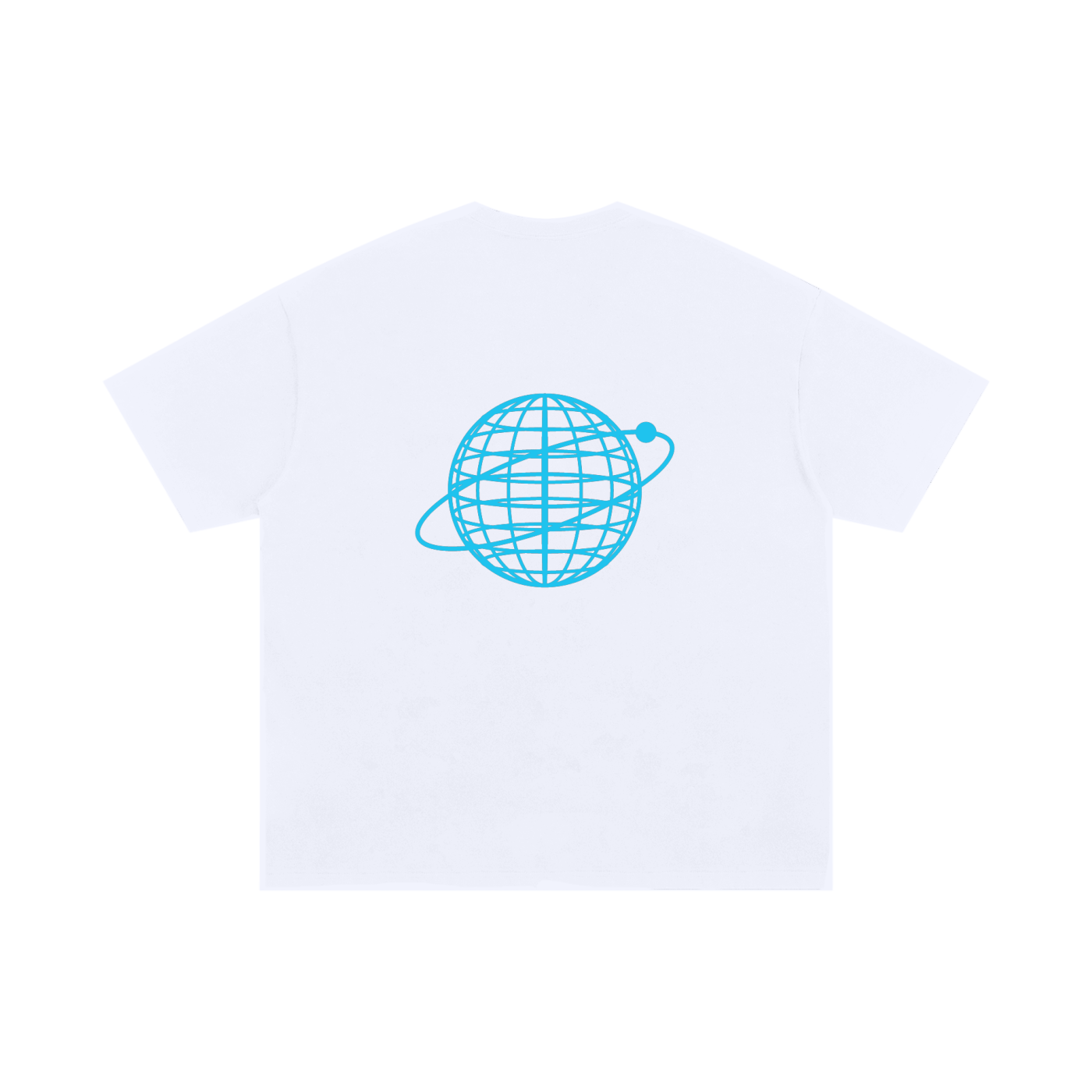 Orbital — Oversized Wireframe Globe Cotton T-Shirt (250 GMS)