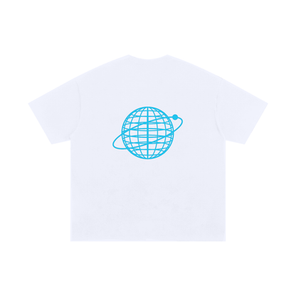 Orbital — Oversized Wireframe Globe Cotton T-Shirt (250 GMS)