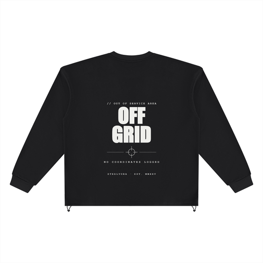 STEELVORA Off Grid — Heavyweight Oversized Boxy Sweatshirt | Minimal Techwear Streetwear Crewneck