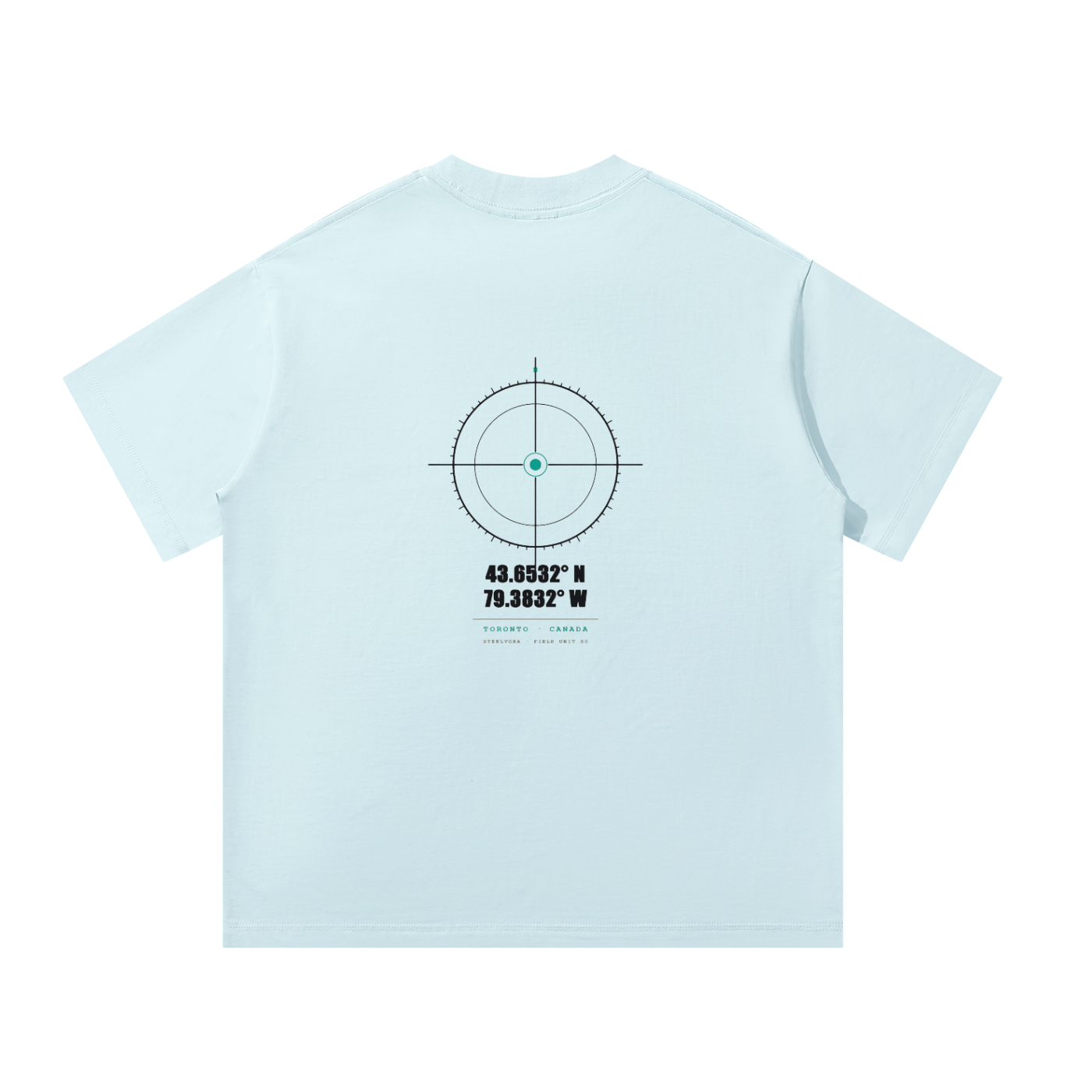 Coordinates — Oversized Cotton Tee | Toronto Locator Crosshair Graphic Streetwear T-Shirt (300 GMS)